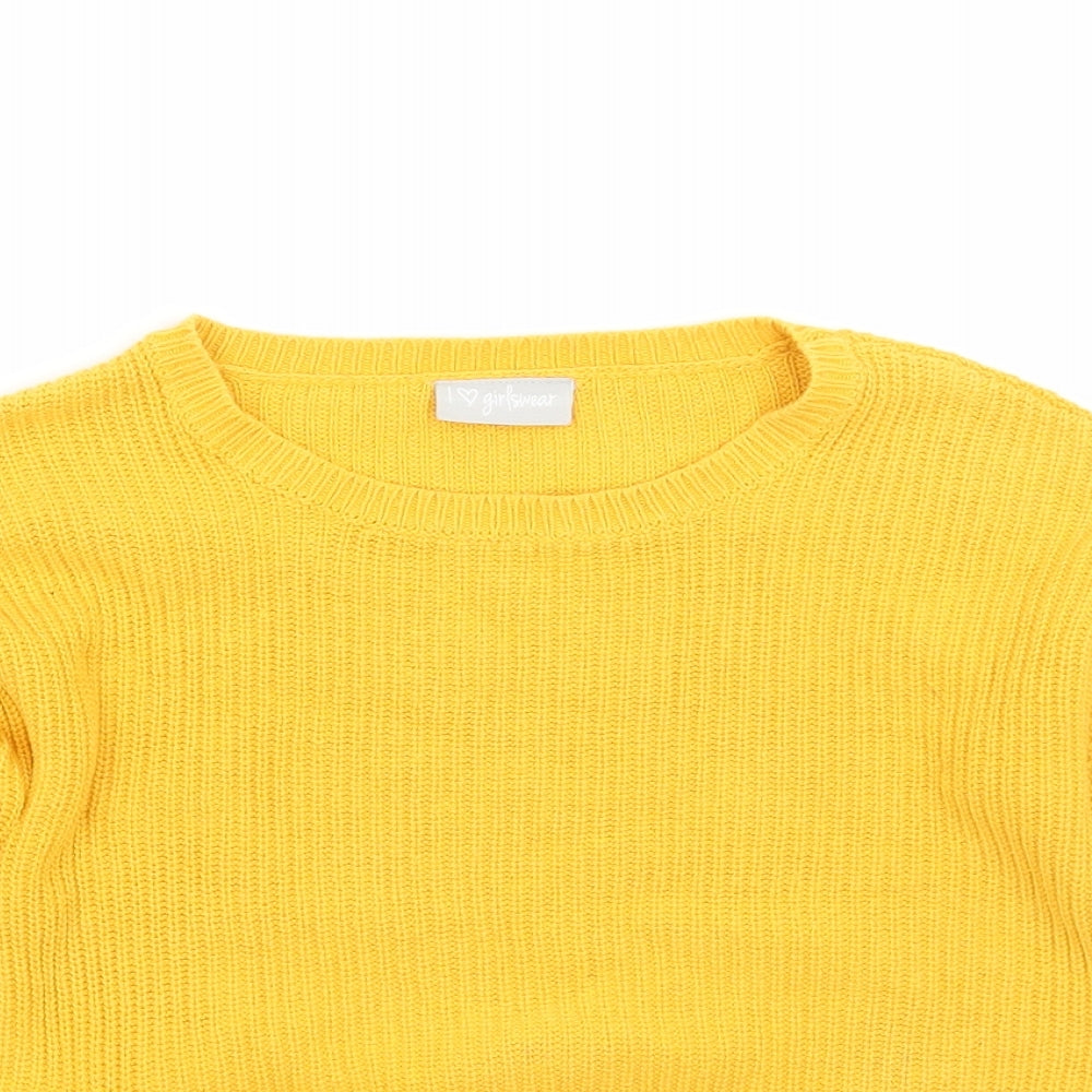 Matalan Girls Yellow   Pullover Jumper Size 6 Years