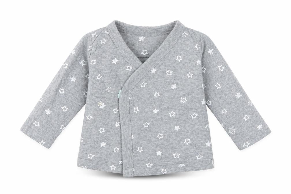 Front view of Marks & Spencer Baby Grey Spotted Basic T-Shirt, size 3-6, Months