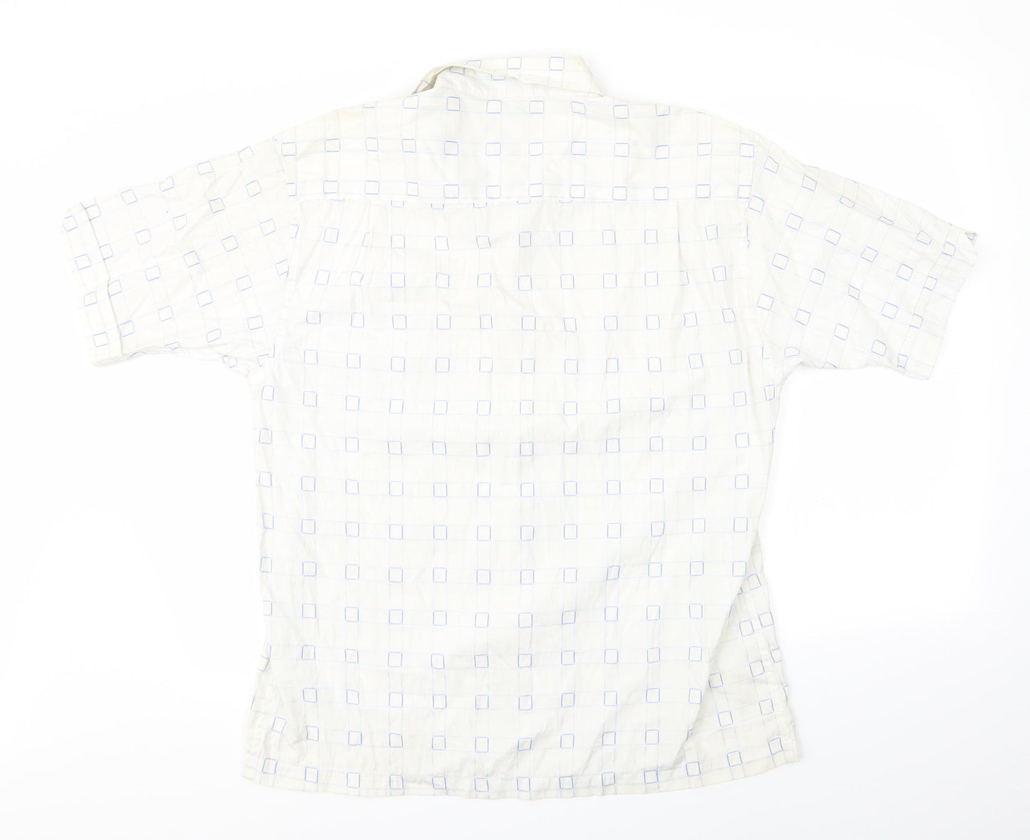 Petroleum Mens White Check   Button-Up Size L