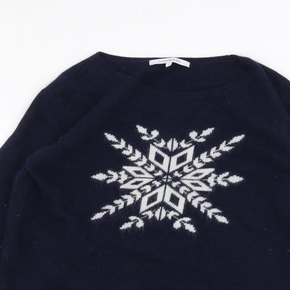Illustrated People Womens Blue   Pullover Jumper Size S