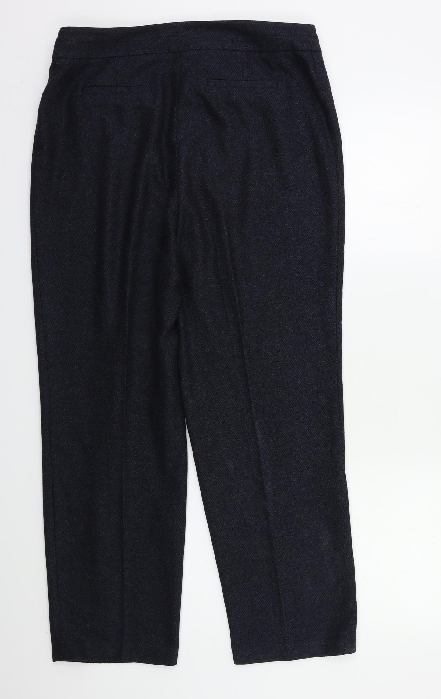 CC Petite Womens Blue Herringbone  Trousers  Size 12 L25 in