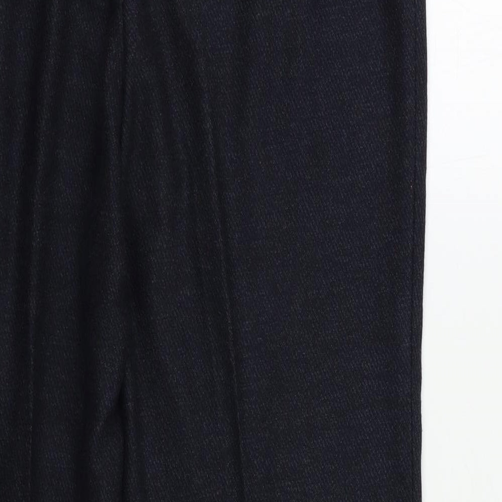CC Petite Womens Blue Herringbone  Trousers  Size 12 L25 in