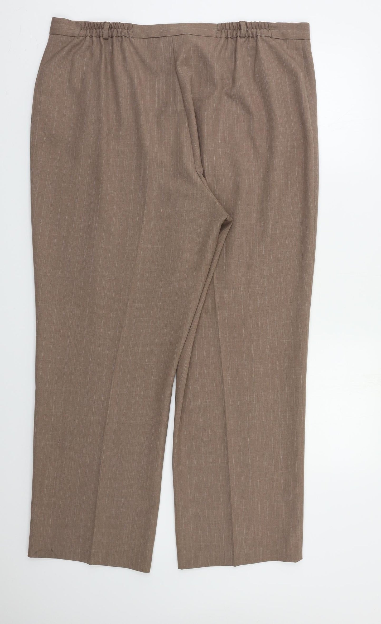 BHS Womens Beige Striped  Trousers  Size 20 L27 in