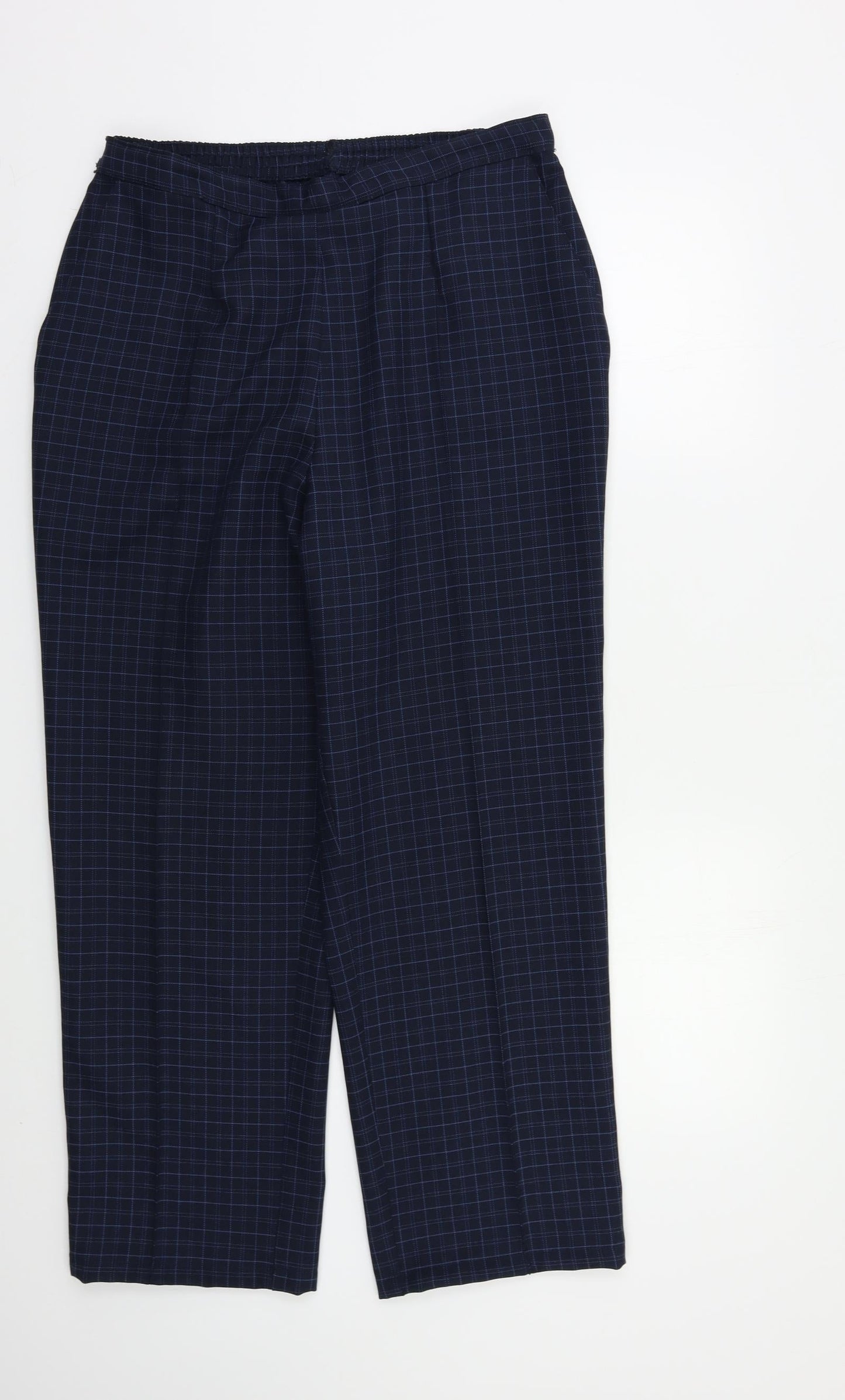 Preworn Womens Blue Check  Trousers  Size 14 L27 in