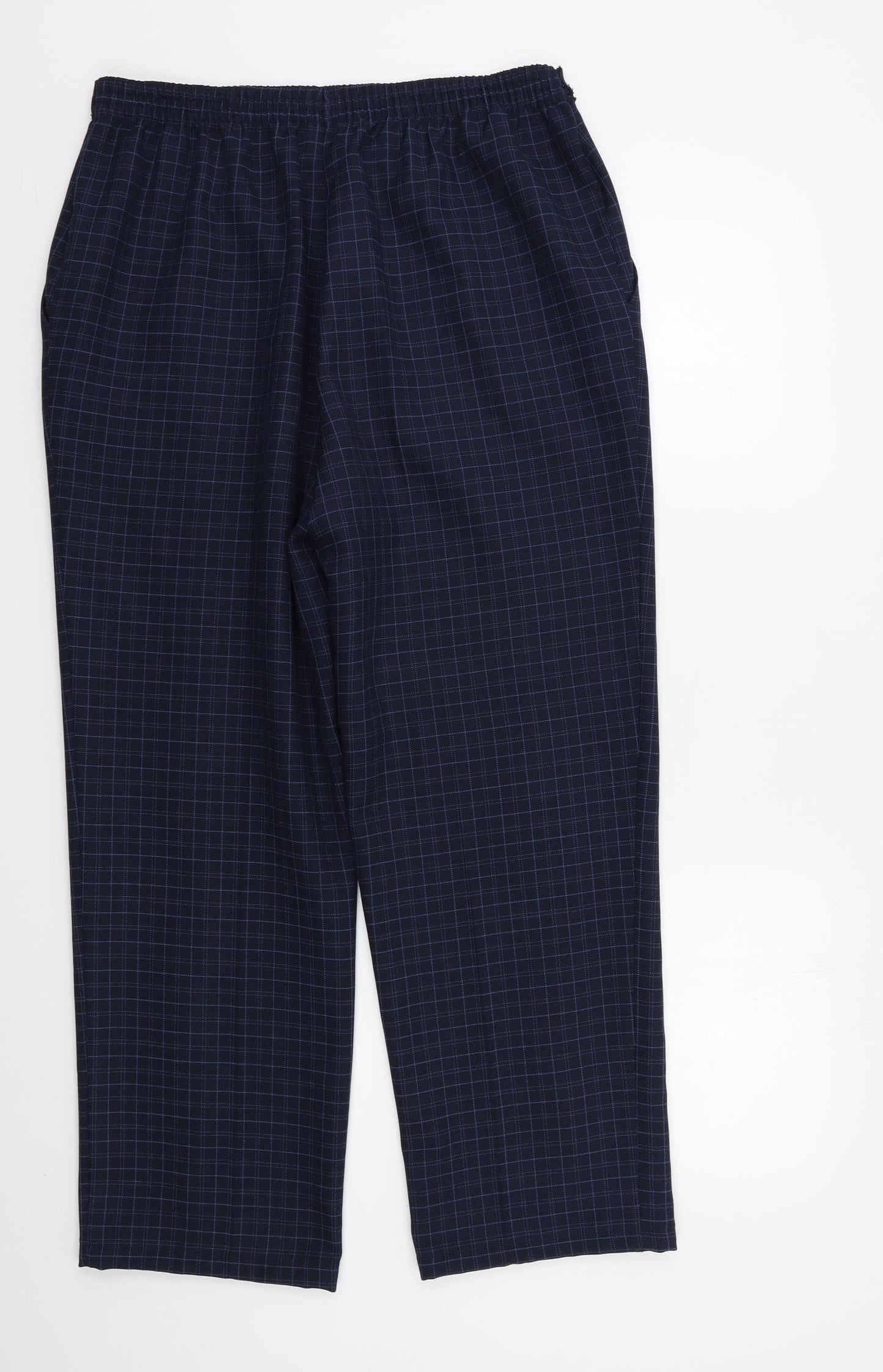Preworn Womens Blue Check  Trousers  Size 14 L27 in