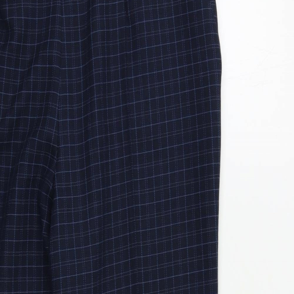 Preworn Womens Blue Check  Trousers  Size 14 L27 in