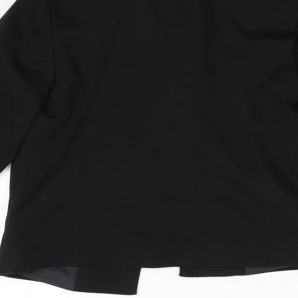 Miss Selfridges Womens Black  Ramie Jacket Blazer Size 6