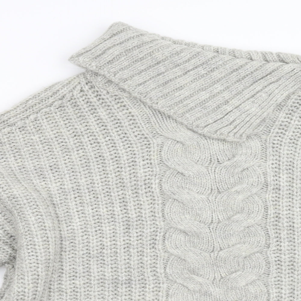 M&S Womens Grey  Knit Pullover Jumper Size L