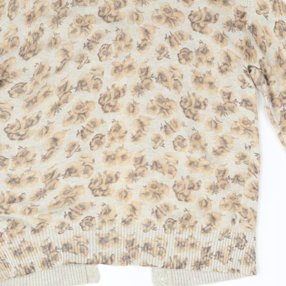 Topshop Womens Brown  Knit Cardigan Jumper Size 12