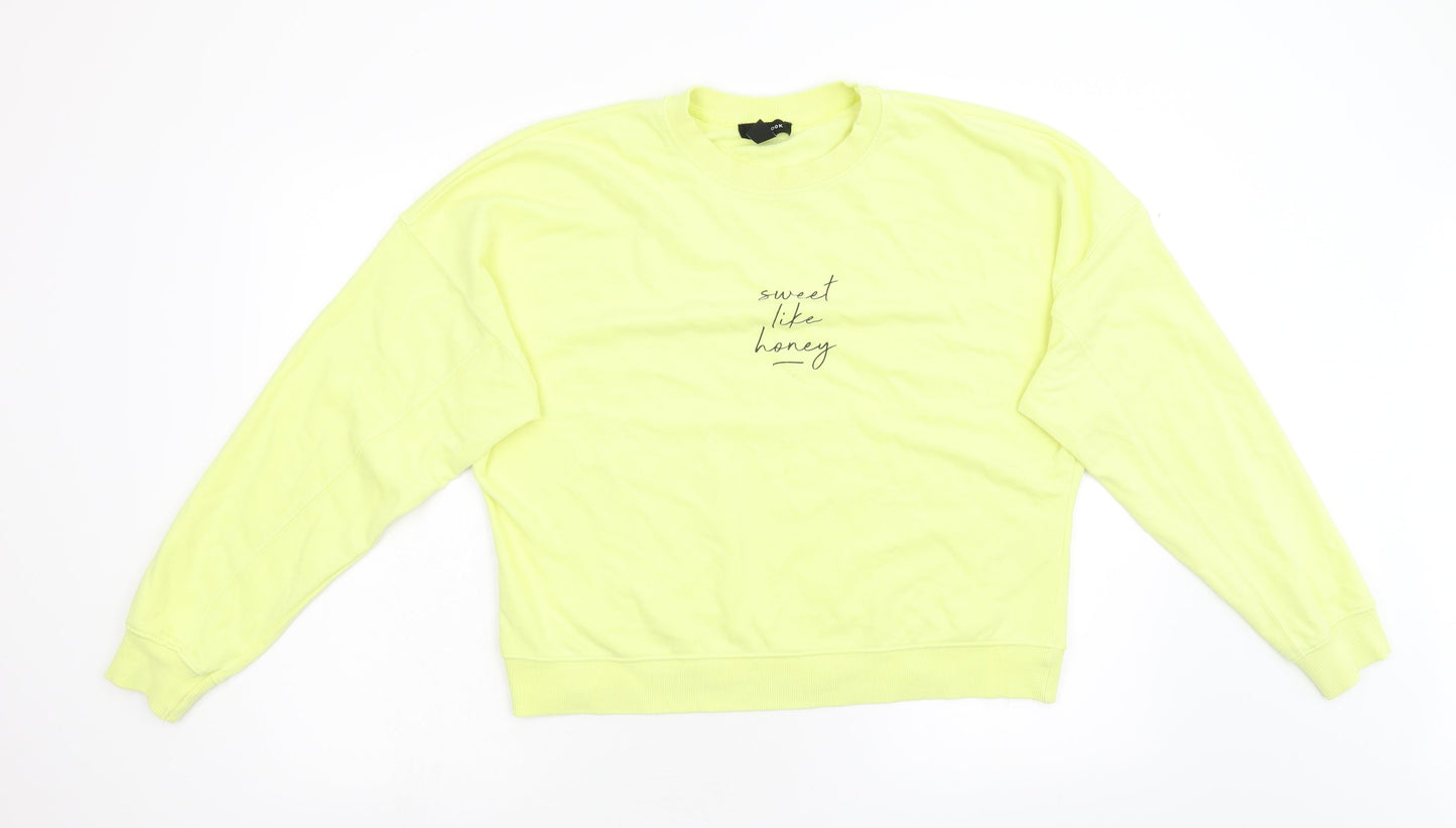New Look Womens Yellow   Pullover Sweatshirt Size M
