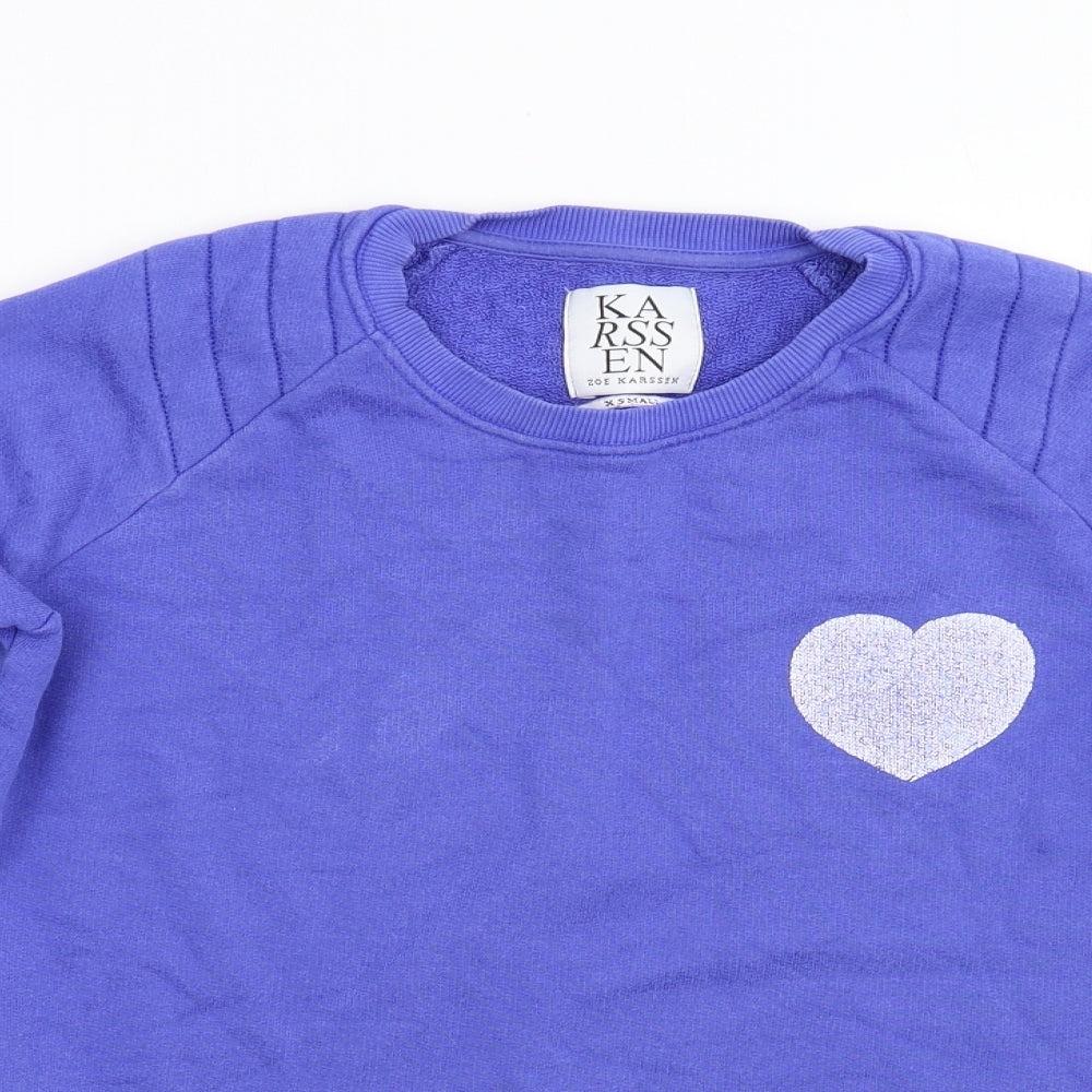 Karssan Womens Blue   Pullover Sweatshirt Size XS
