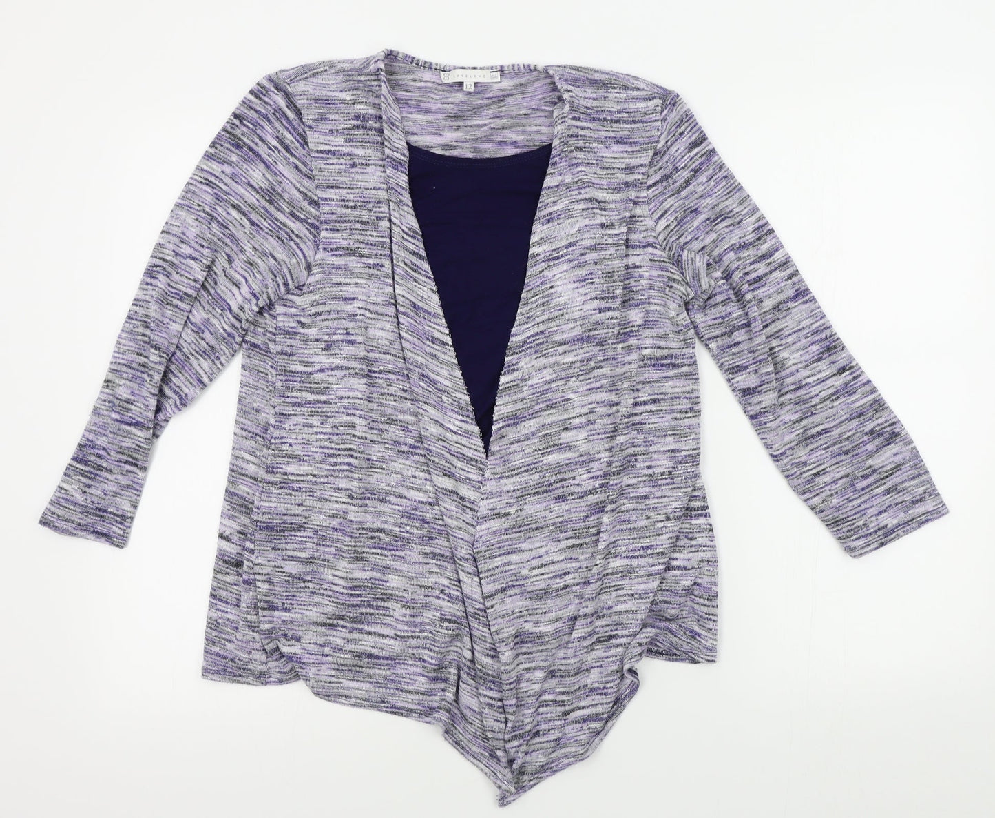 Lakeland Womens Purple   Cardigan Jumper Size 12  - shirt insert