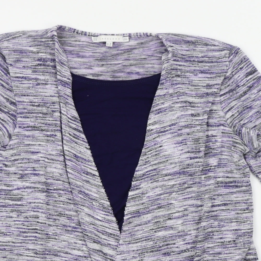Lakeland Womens Purple   Cardigan Jumper Size 12  - shirt insert