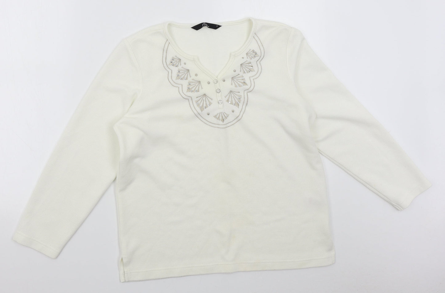 BM Womens White   Pullover Jumper Size S