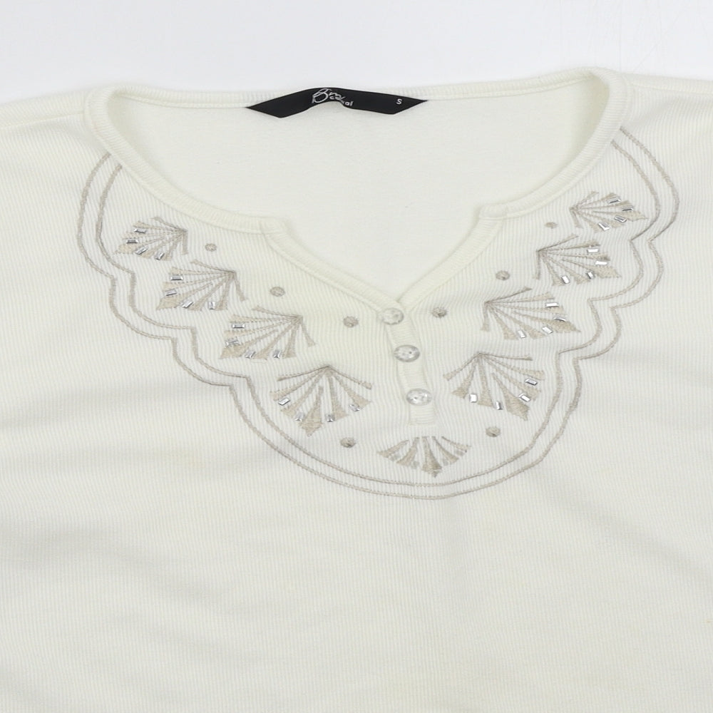 BM Womens White   Pullover Jumper Size S