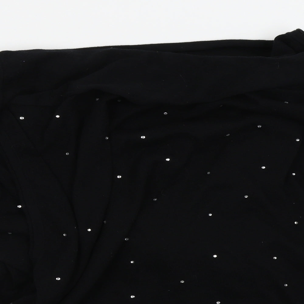 BM Womens Black   Wrap Jumper Size S