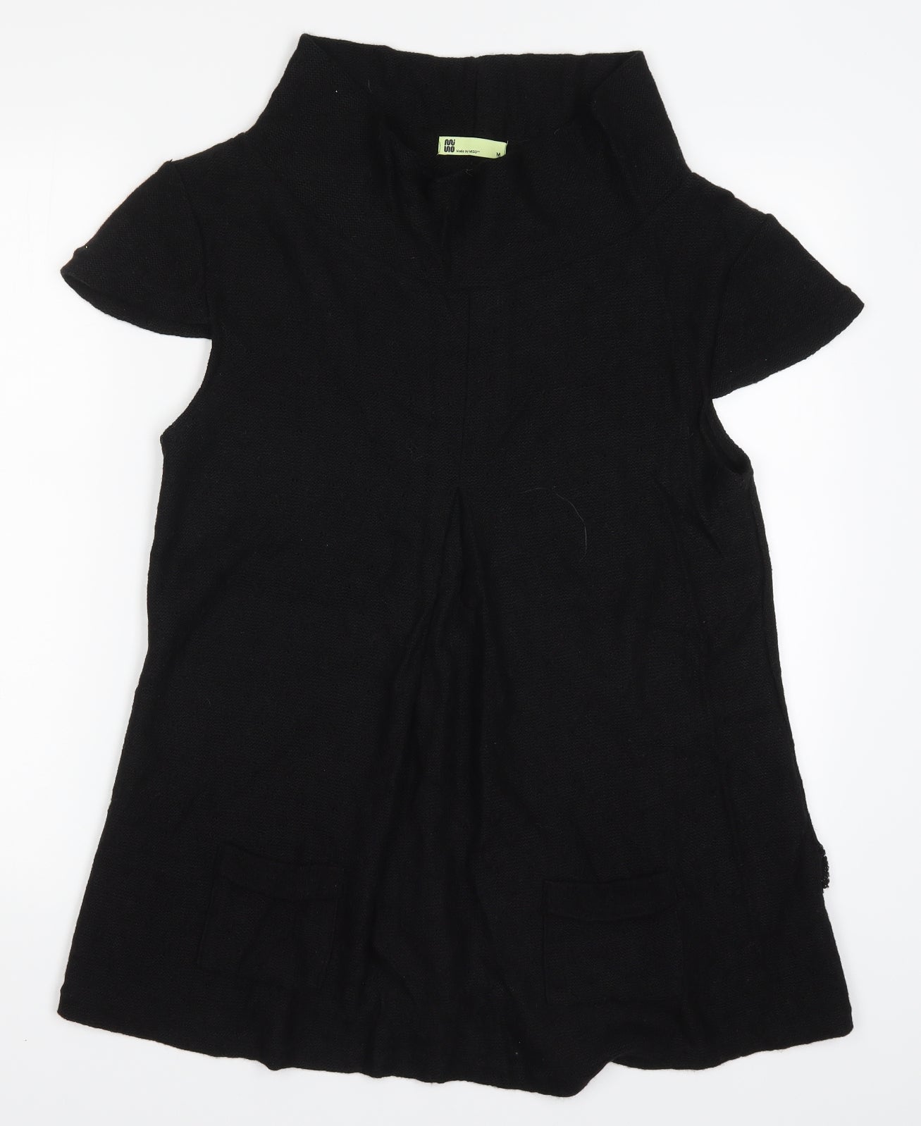 Miso Womens Black  Knit Pullover Jumper Size M