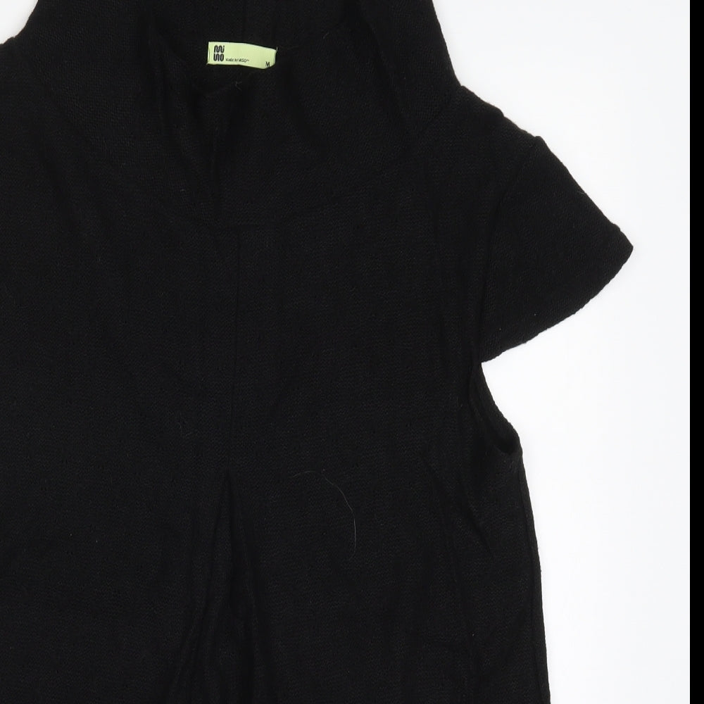Miso Womens Black  Knit Pullover Jumper Size M