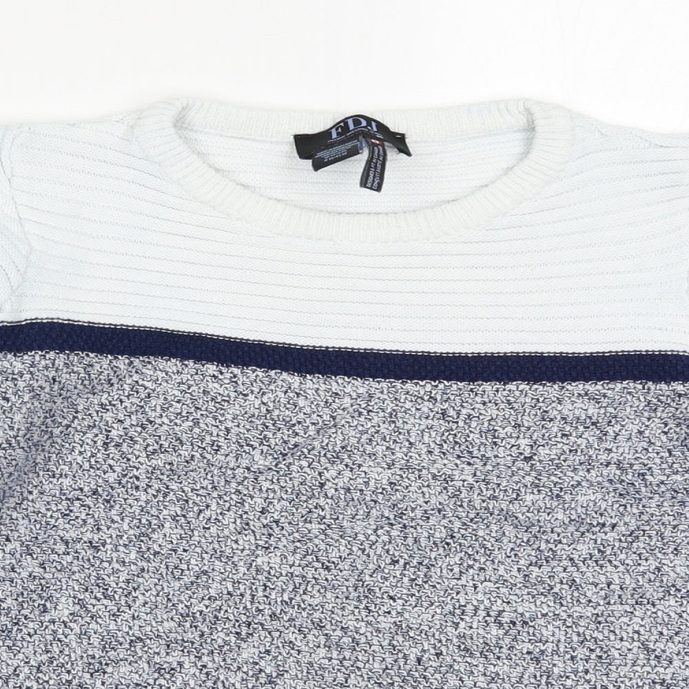 French Dressing Jeans Womens Blue Striped Knit Pullover Jumper Size XS