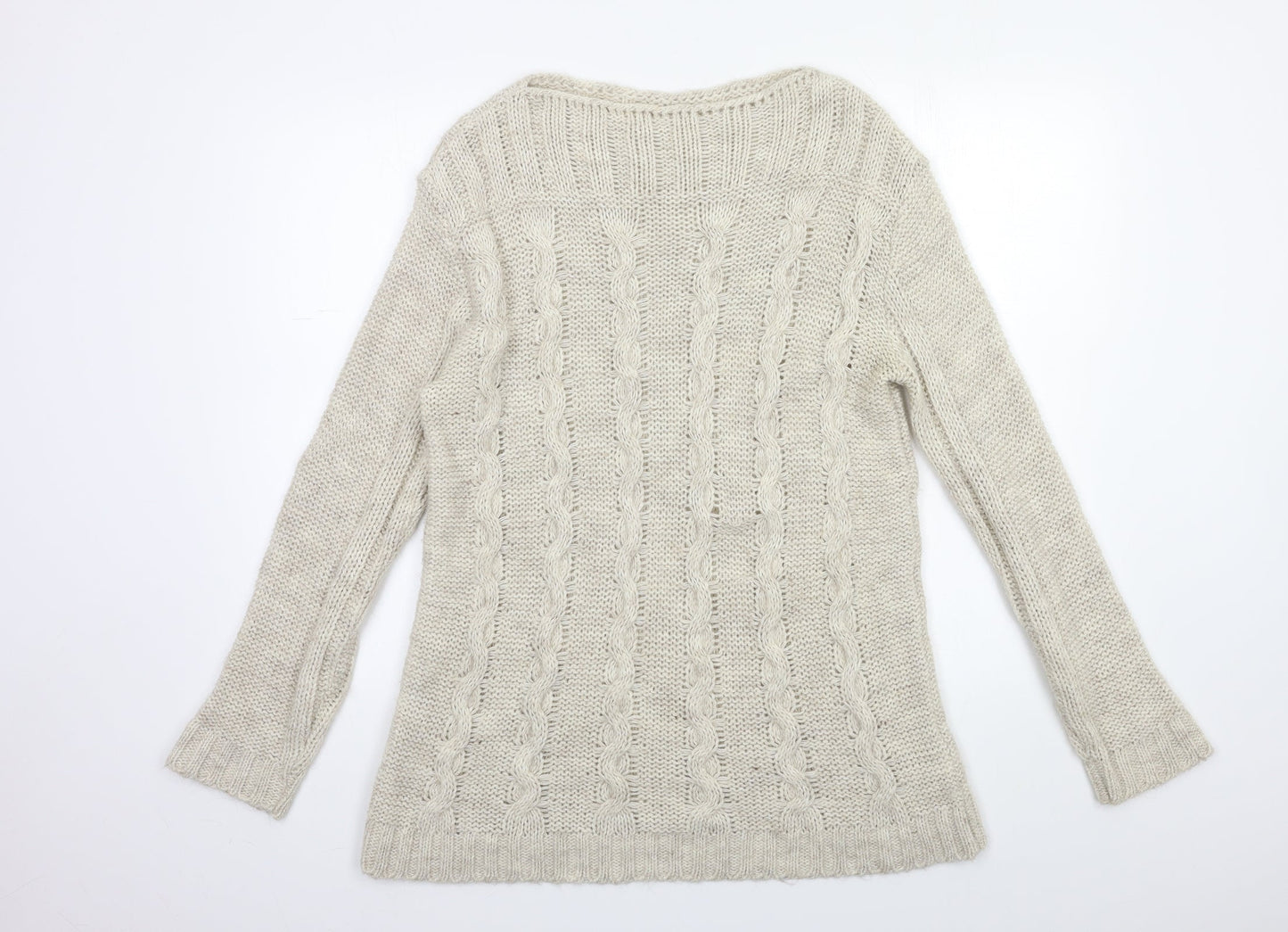 Preworn Womens Beige  Knit Pullover Jumper Size 6