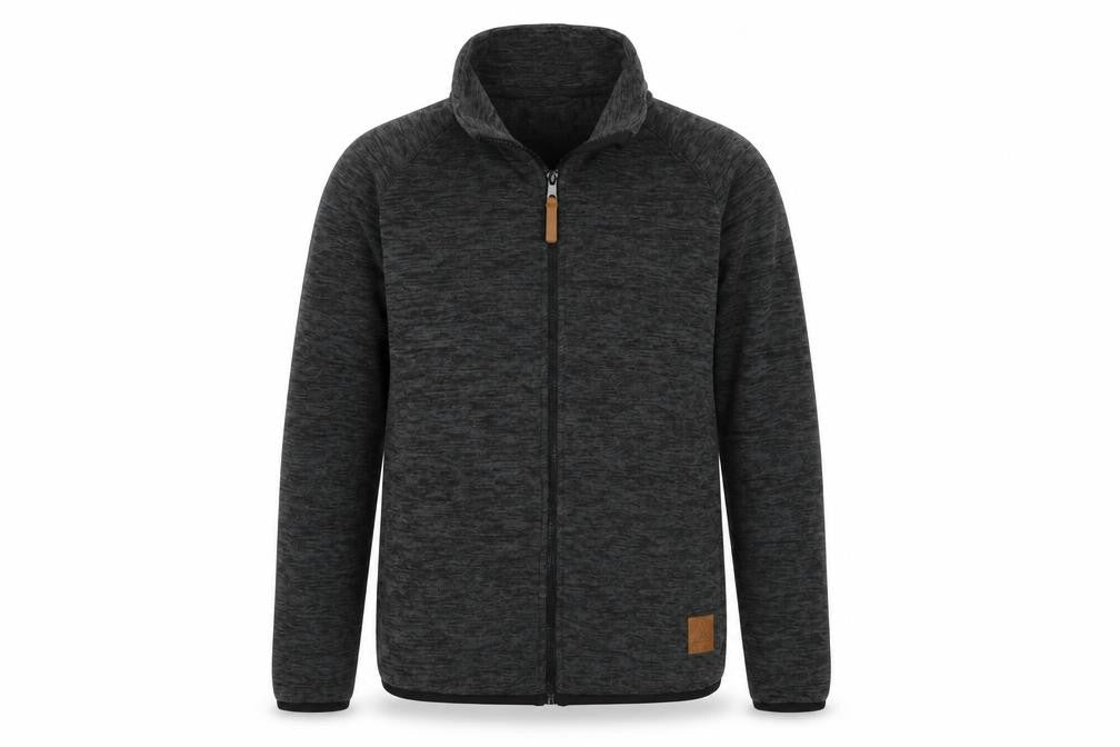 Front view of H&M girls’ grey fleece jacket, size 13, years