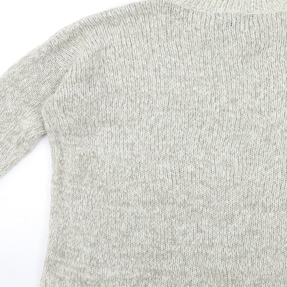 New Look Womens Grey  Knit Pullover Jumper Size S