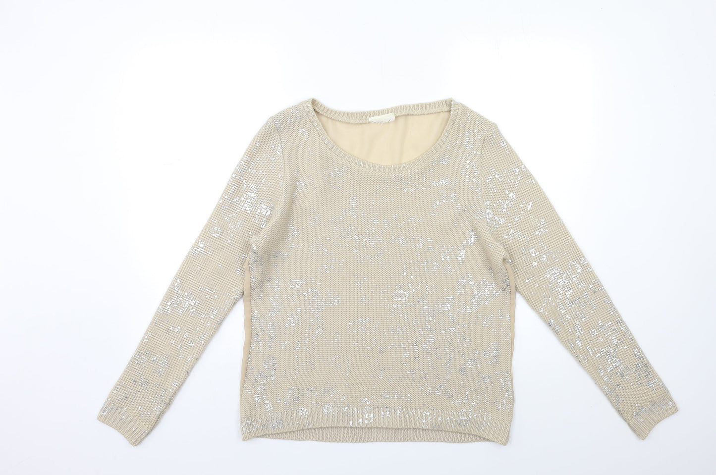 Preworn Womens Beige  Knit Pullover Jumper Size 8