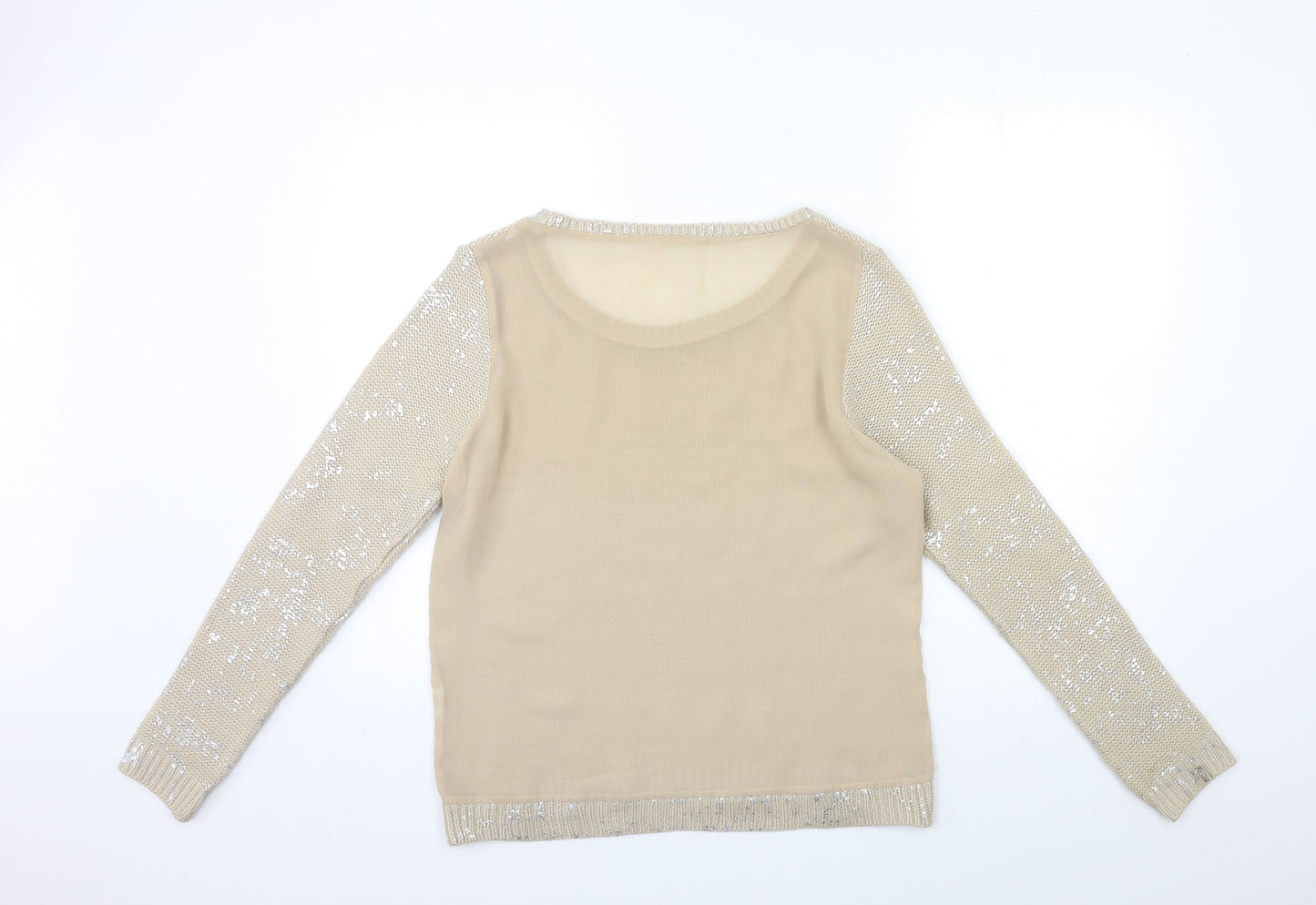 Preworn Womens Beige  Knit Pullover Jumper Size 8