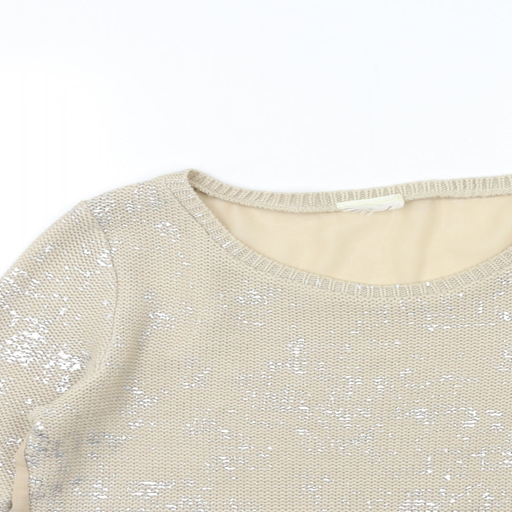 Preworn Womens Beige  Knit Pullover Jumper Size 8