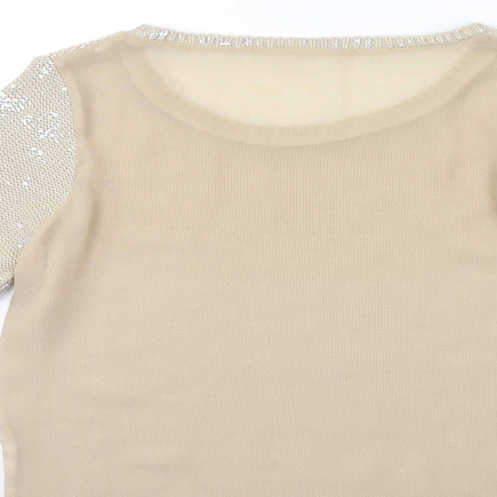 Preworn Womens Beige  Knit Pullover Jumper Size 8