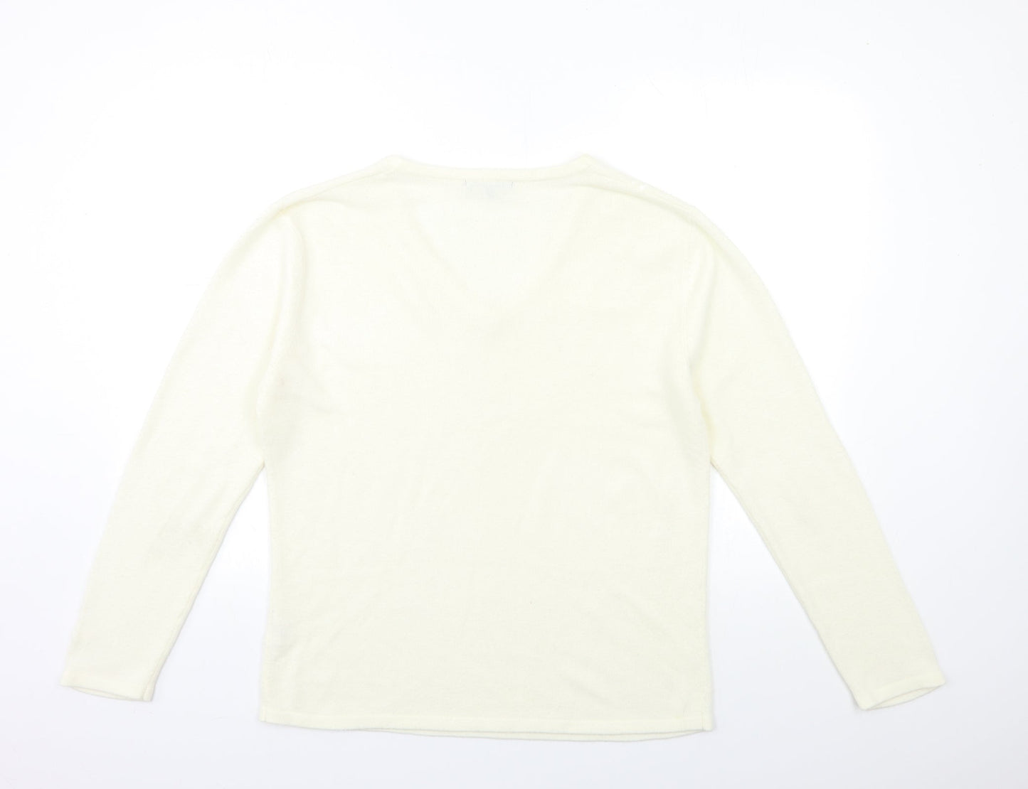 sarah hamilton Womens Ivory  Knit Pullover Jumper Size M