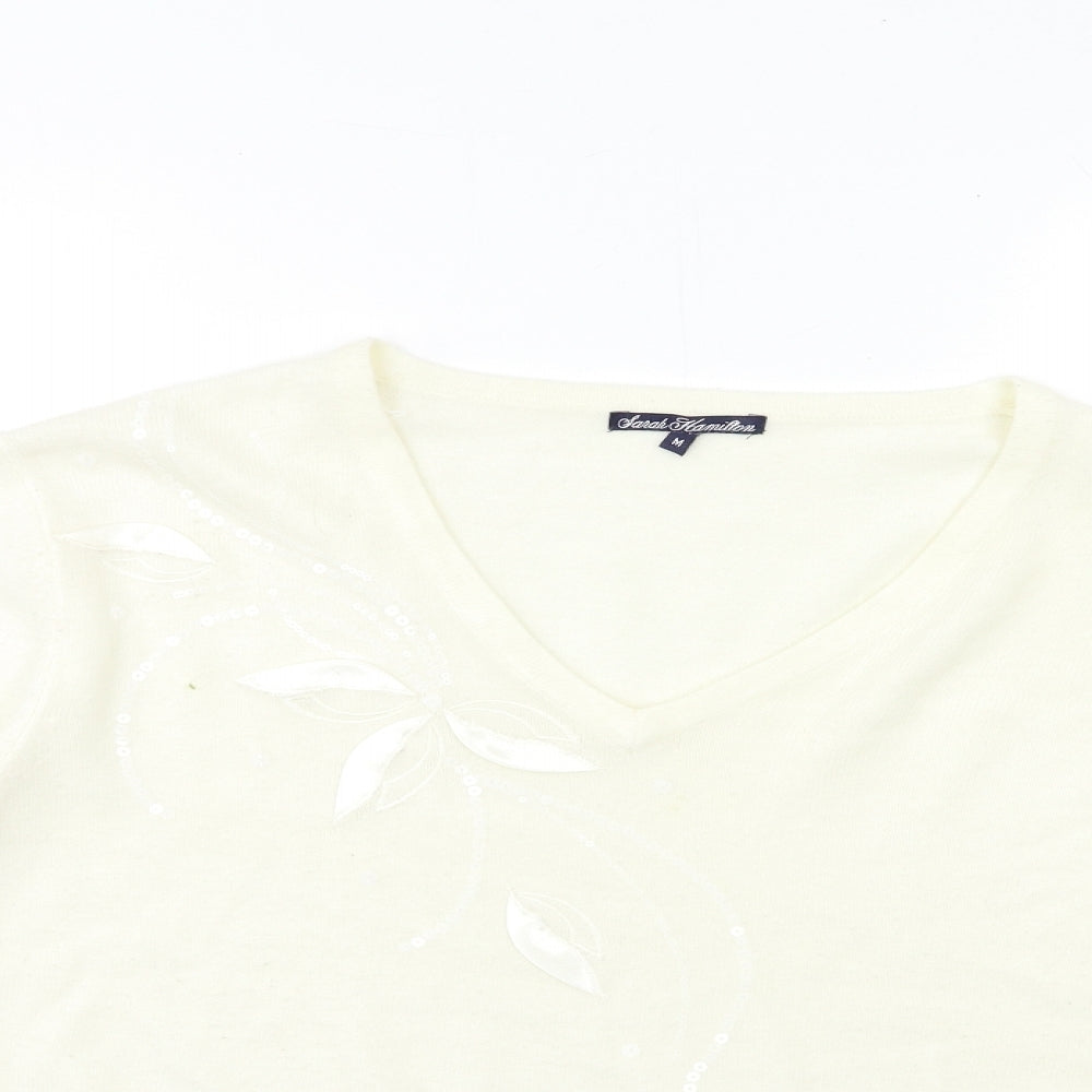 sarah hamilton Womens Ivory  Knit Pullover Jumper Size M