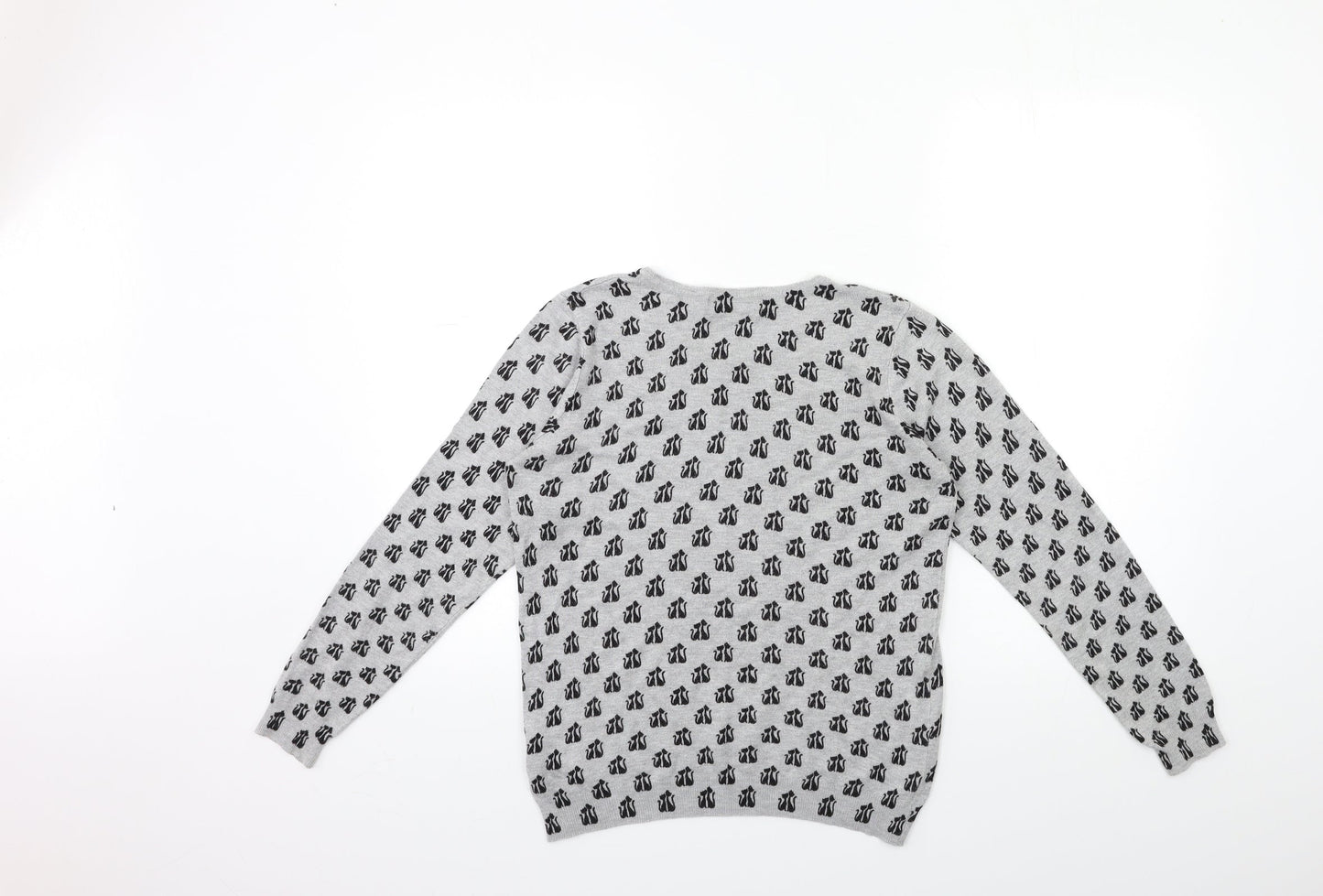 Marks and Spencer Womens Green Geometric Knit Pullover Jumper Size 12