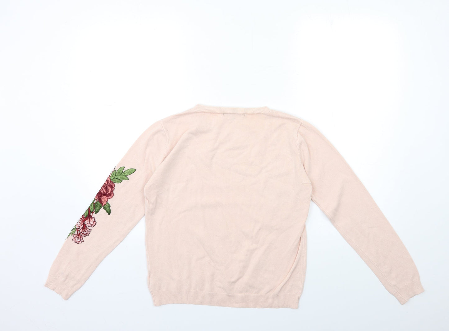 Cameo Womens Pink Floral Knit Pullover Jumper Size S
