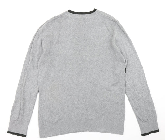 H&M Mens Grey  Knit Pullover Jumper Size L