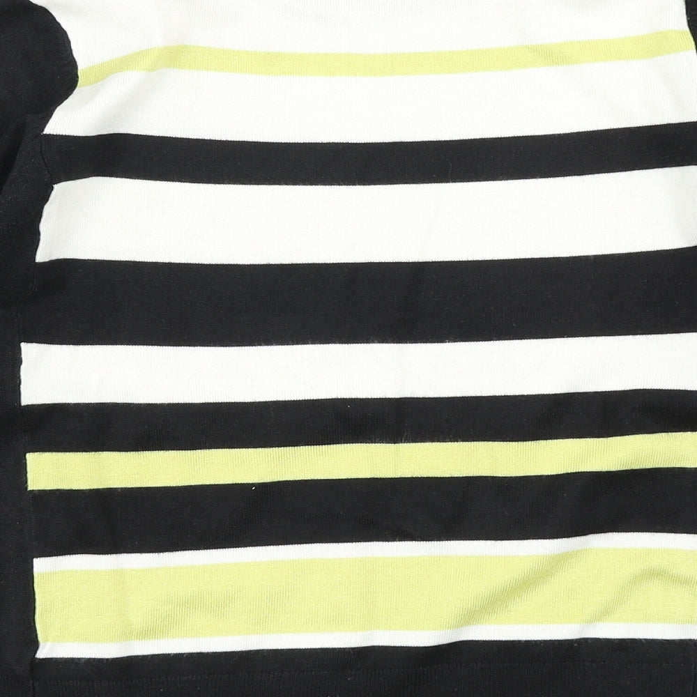 Principles Womens Black Striped Knit Pullover Jumper Size 12