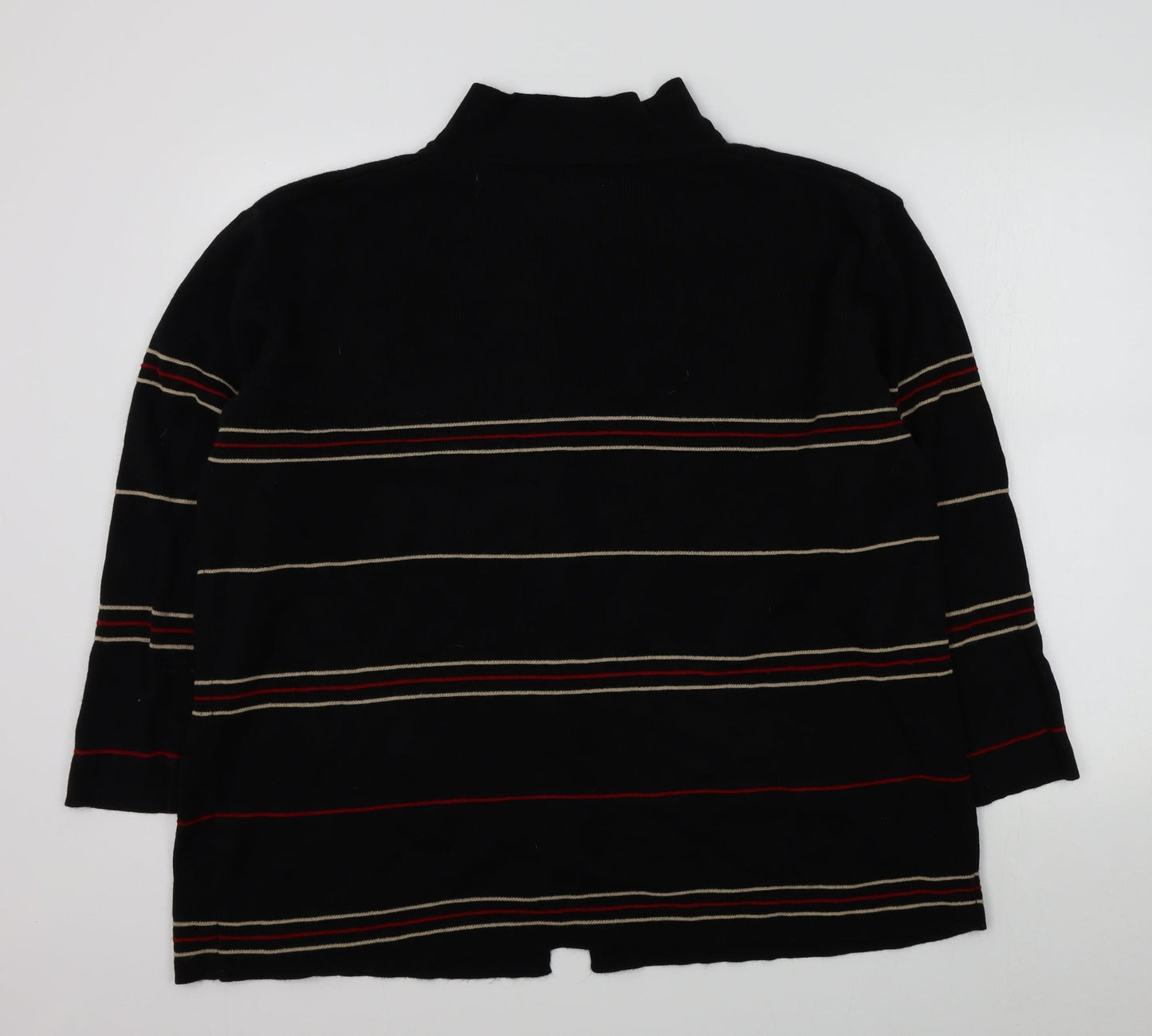 OPUS Womens Black Striped  Cardigan Jumper Size L