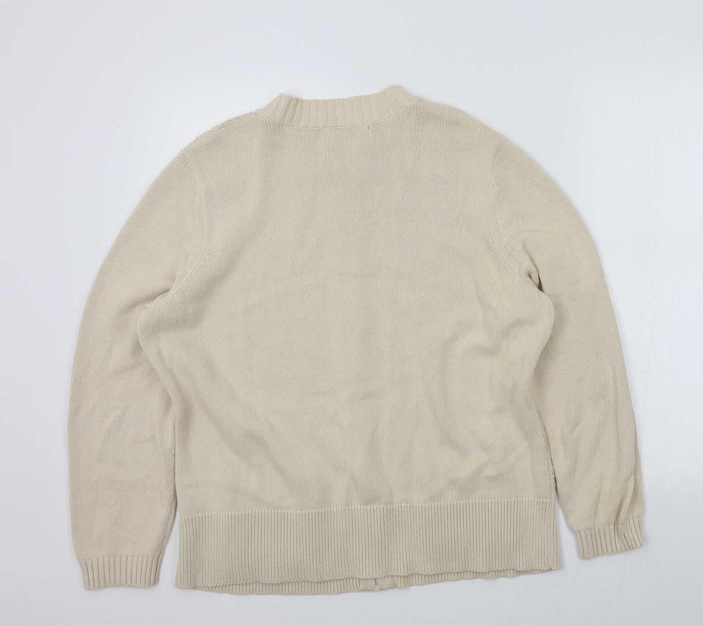 BM Womens Beige   Cardigan Jumper Size L