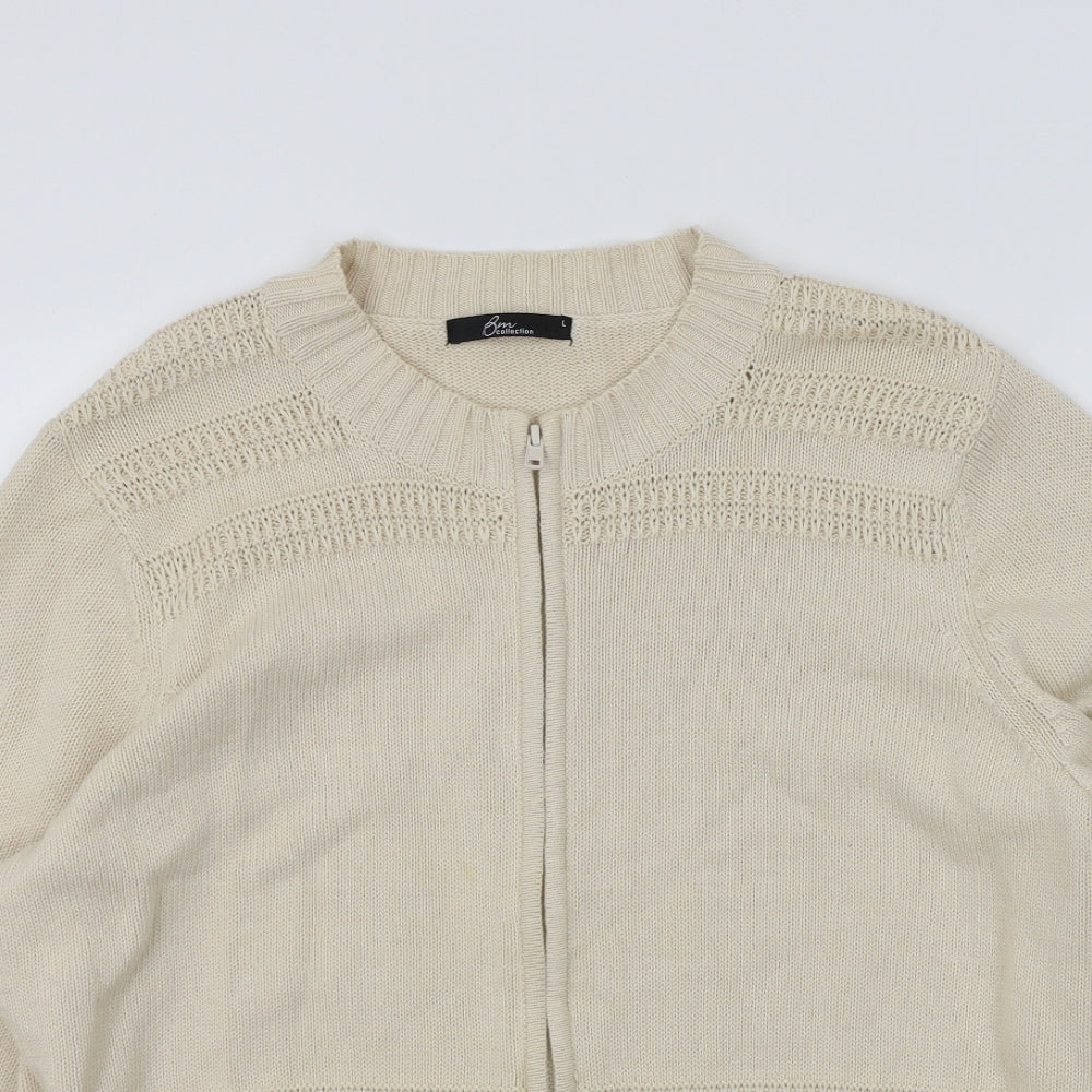 BM Womens Beige   Cardigan Jumper Size L
