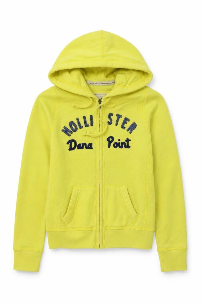 HOLLISTAR Girls Yellow Colourblock  Full Zip Hoodie Size XS