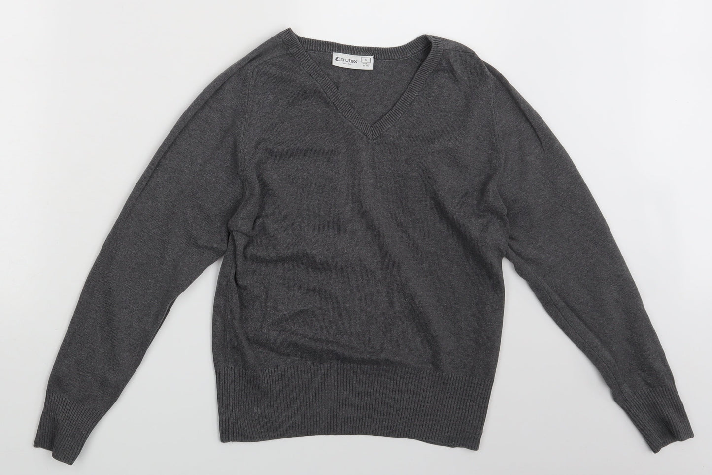 Tru Tex Mens Grey   Pullover Jumper Size S