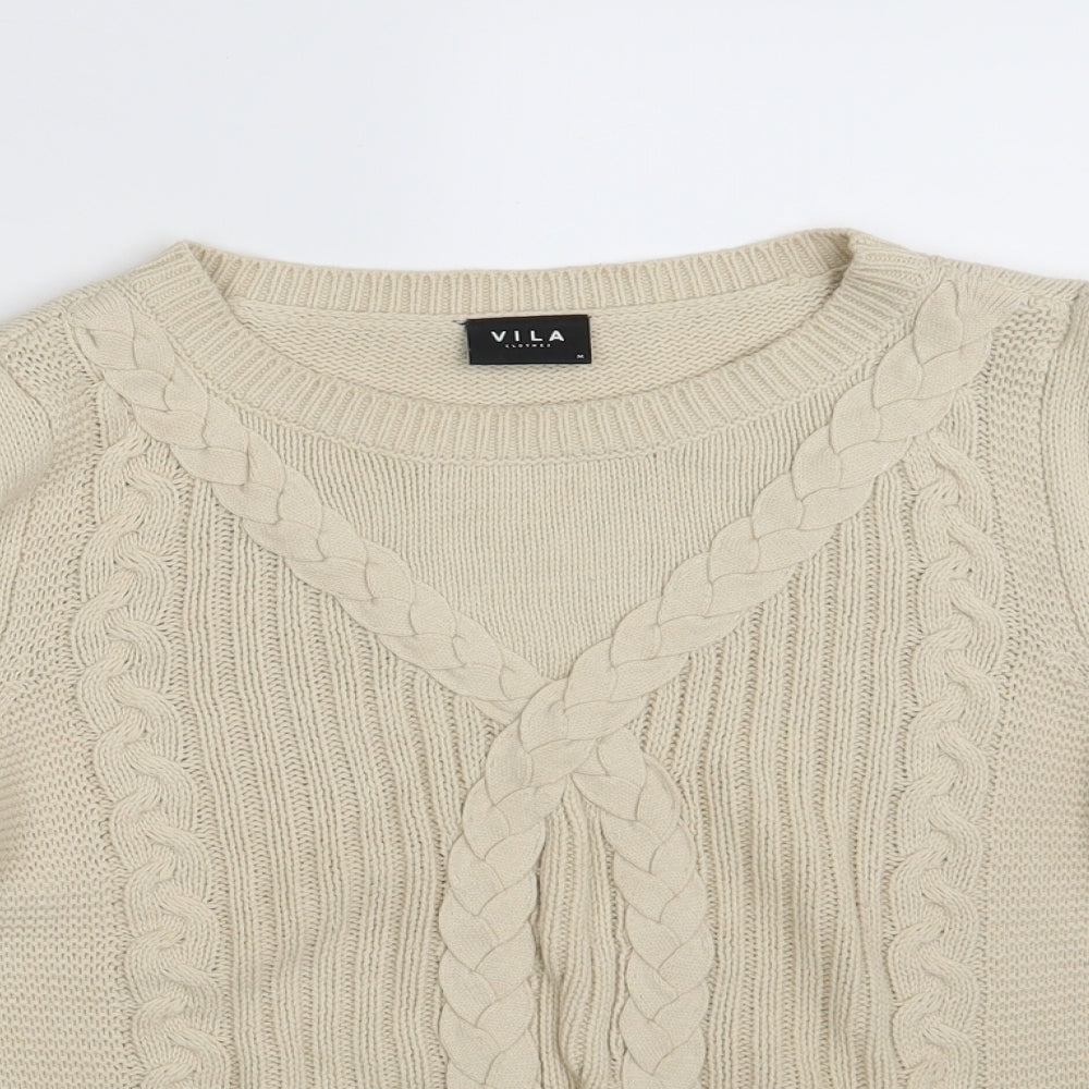 VILA Womens Beige   Pullover Jumper Size M