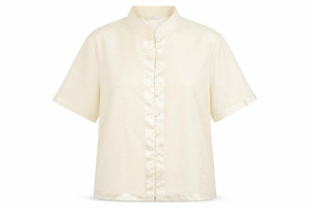 M&S Womens Beige Floral  Basic Button-Up Size 14
