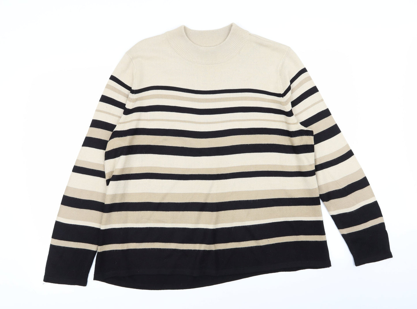 BM Womens Multicoloured Striped  Pullover Jumper Size L