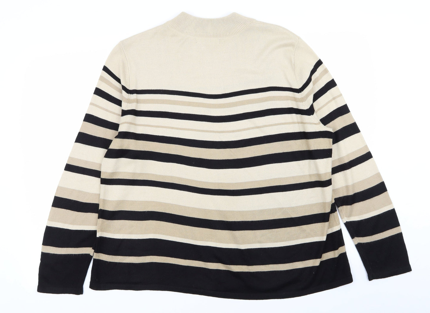 BM Womens Multicoloured Striped  Pullover Jumper Size L