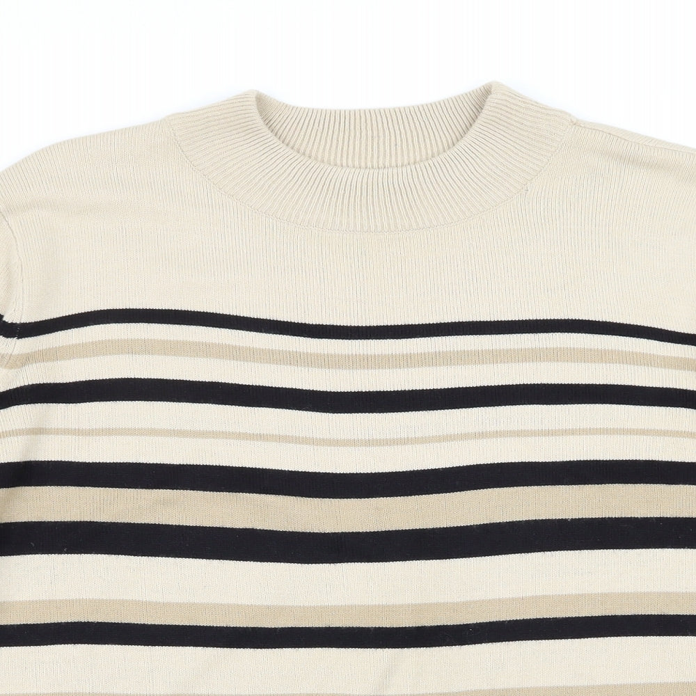 BM Womens Multicoloured Striped  Pullover Jumper Size L