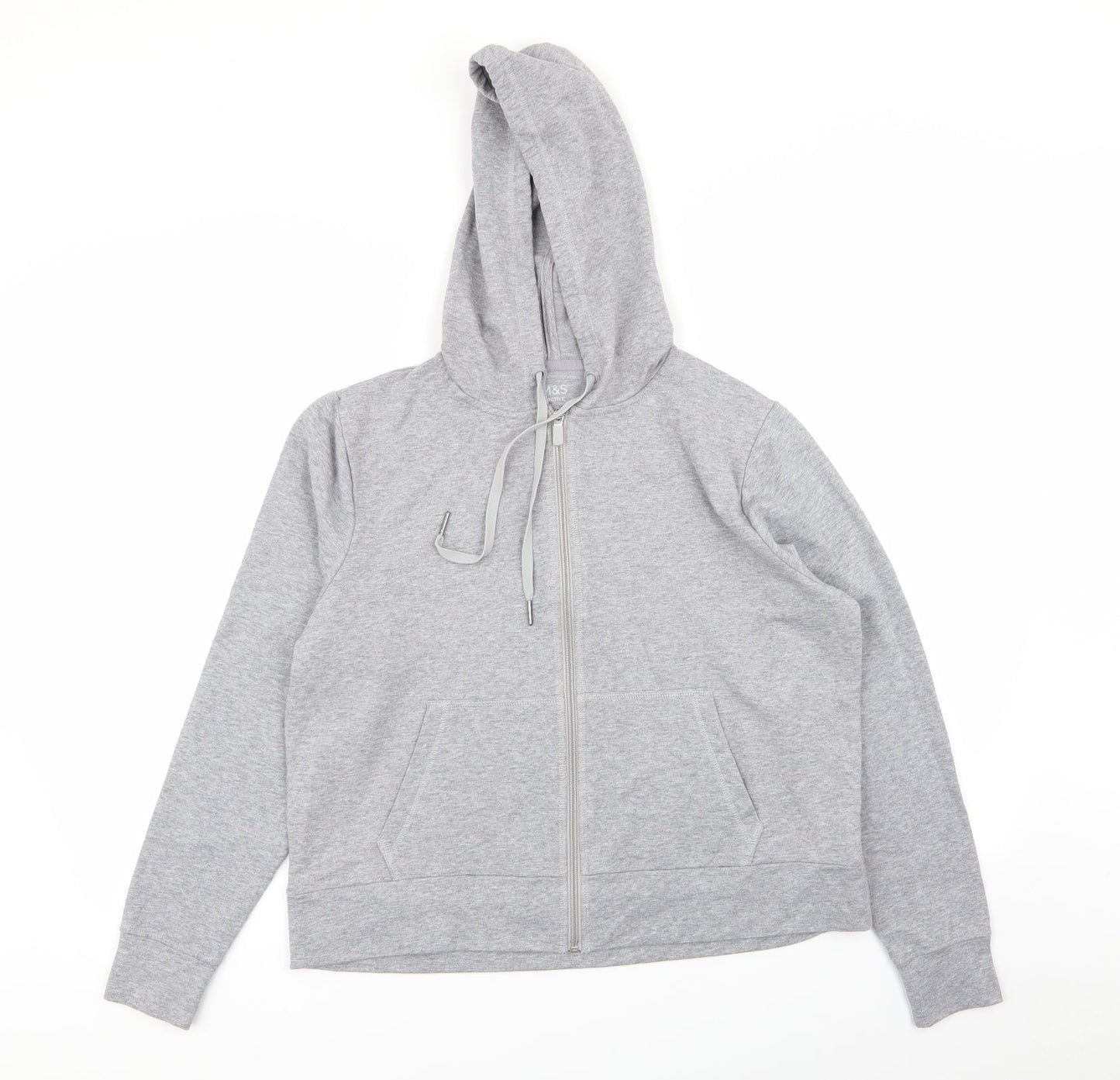 M&S Womens Grey   Full Zip Jumper Size 14