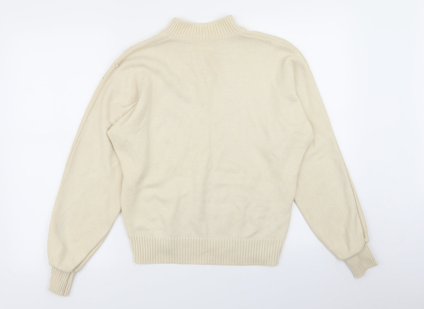 menke Womens Beige Geometric  Pullover Jumper Size 8