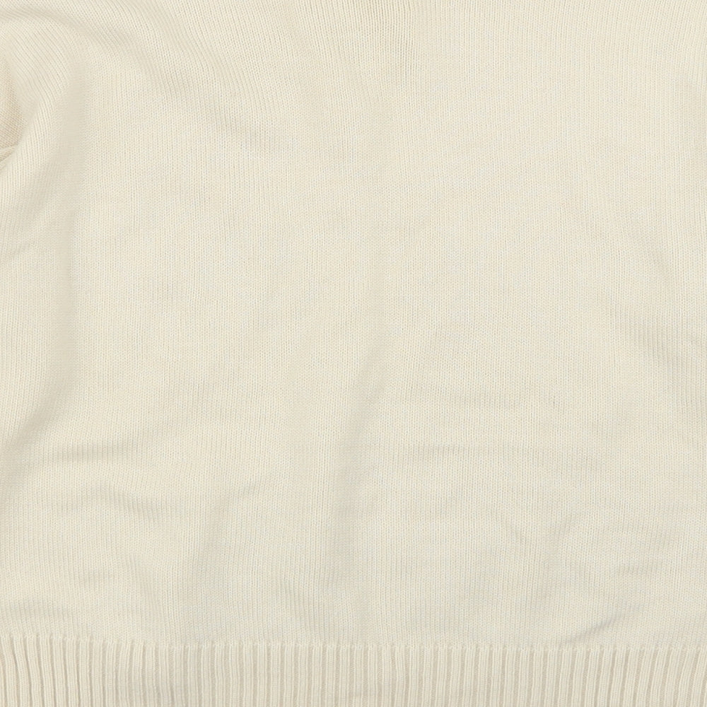 menke Womens Beige Geometric  Pullover Jumper Size 8