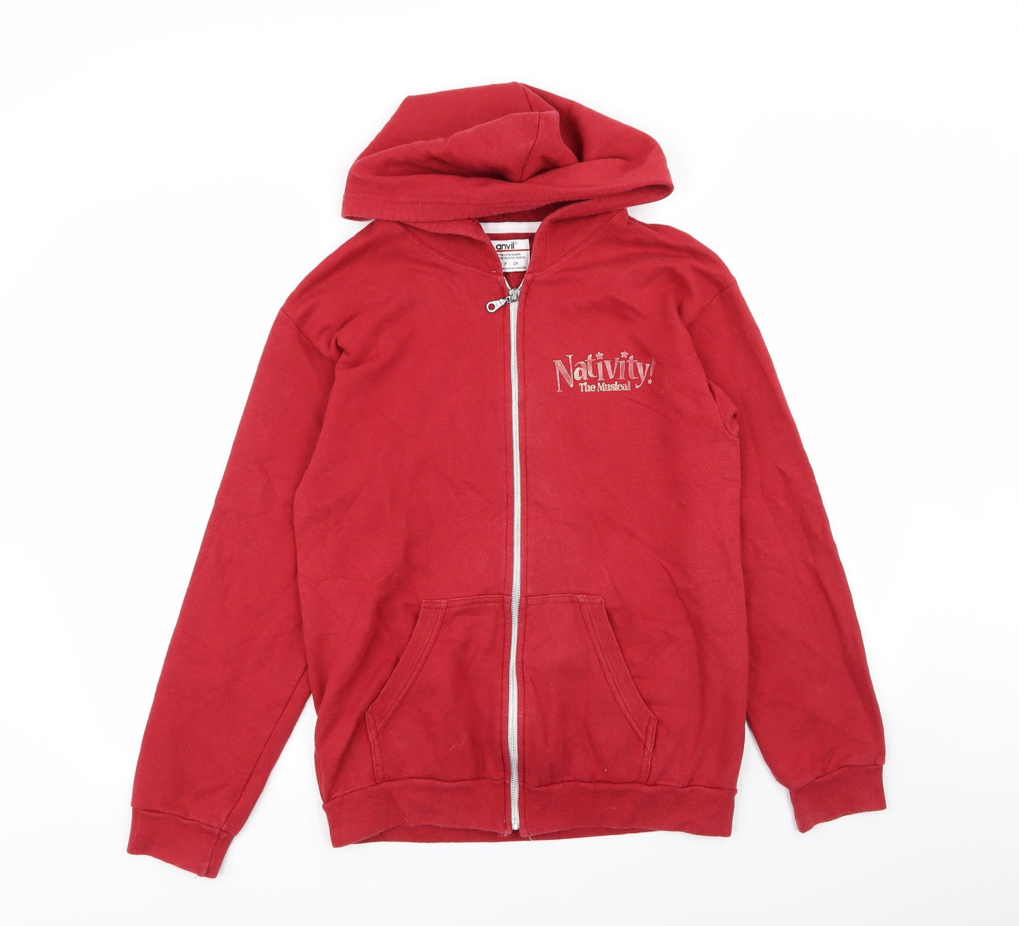 Anvil Womens Red   Full Zip Jumper Size S  - nativity